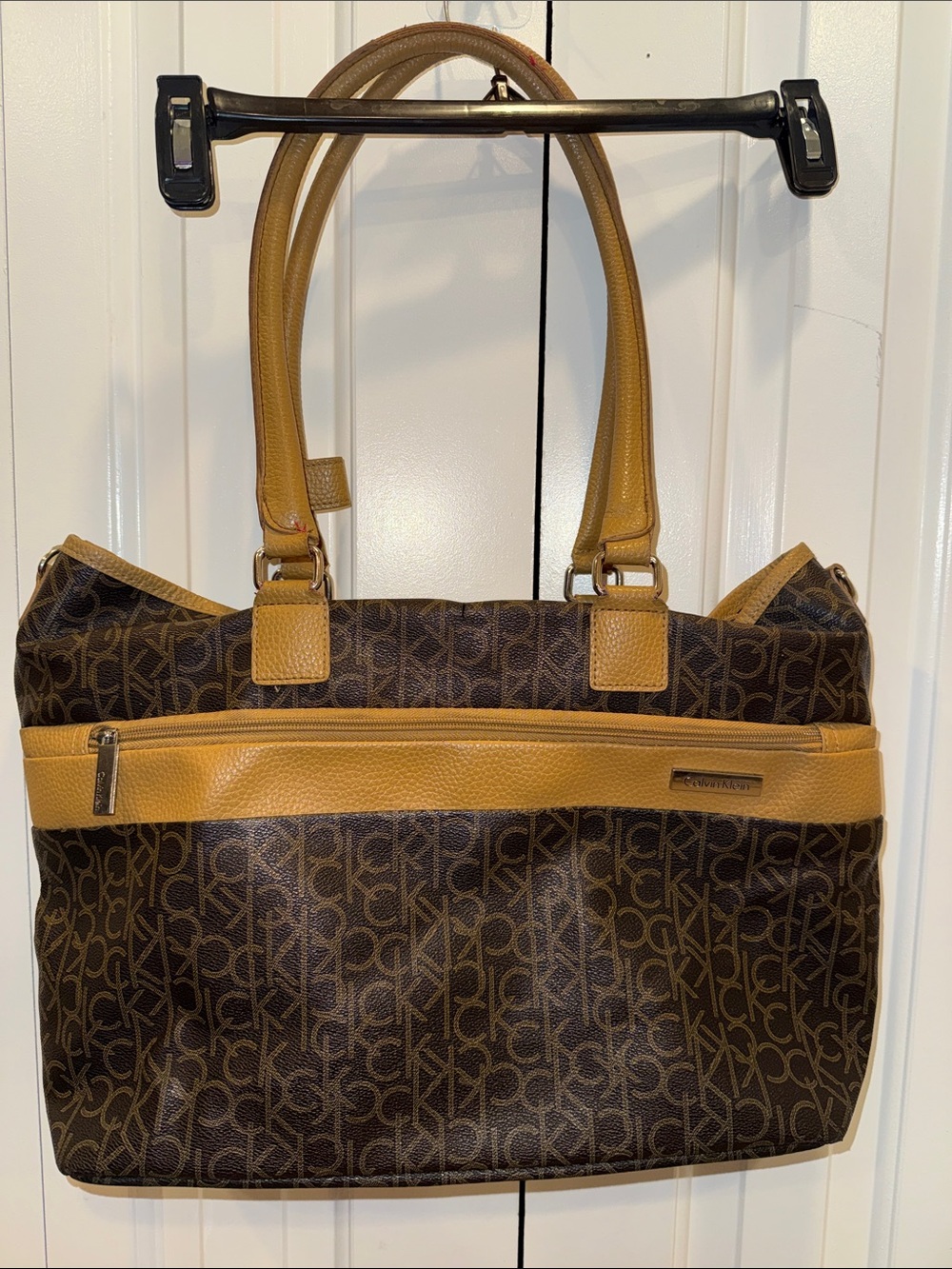 Calvin Klein Brown & Tan Monogram Tote